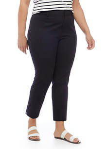 Crown & Ivy™ Plus Size Cary Bi Stretch Fly Front Pants - Short | belk