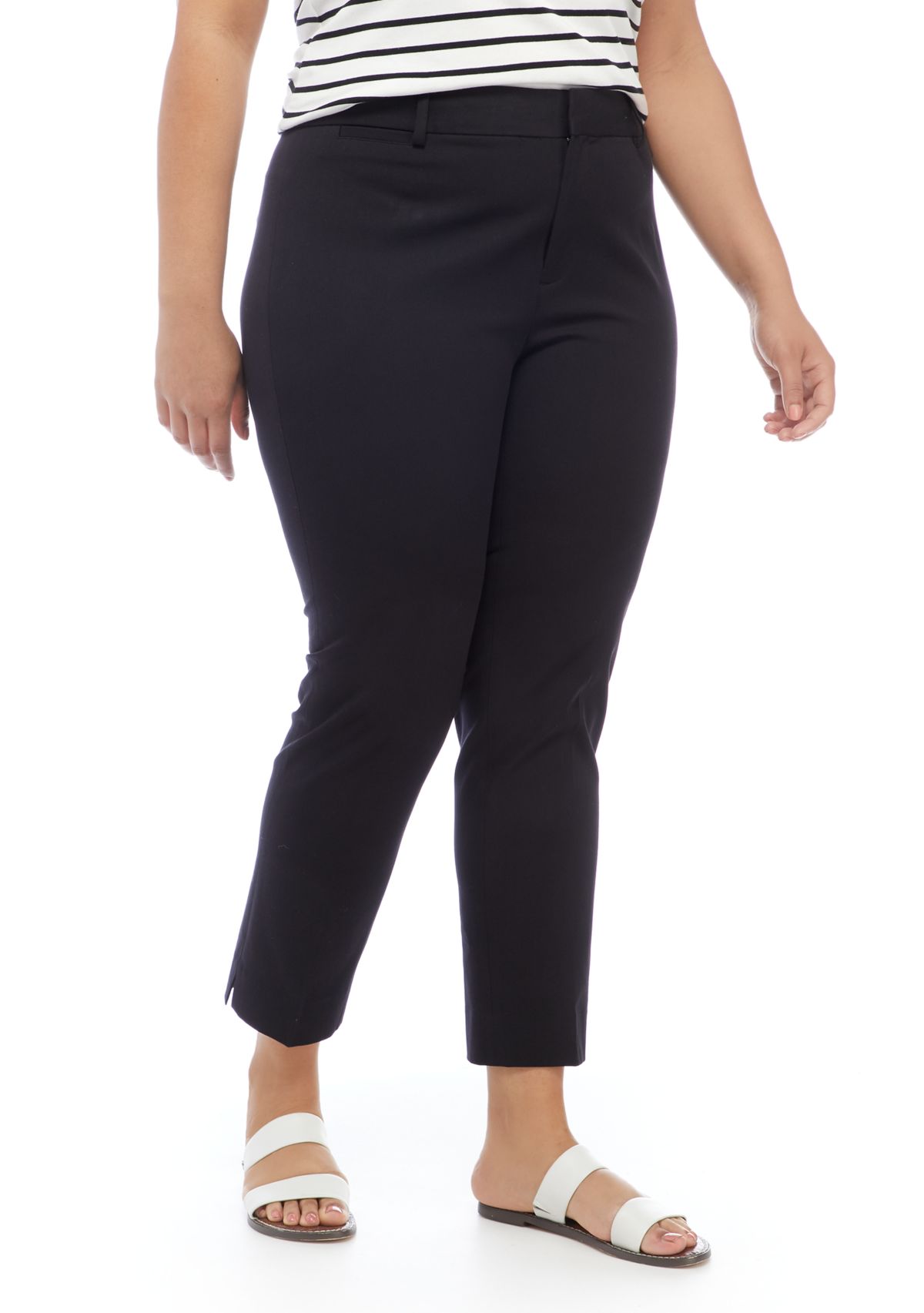  Plus Size Cary Bi Stretch Fly Front Pants - Short 