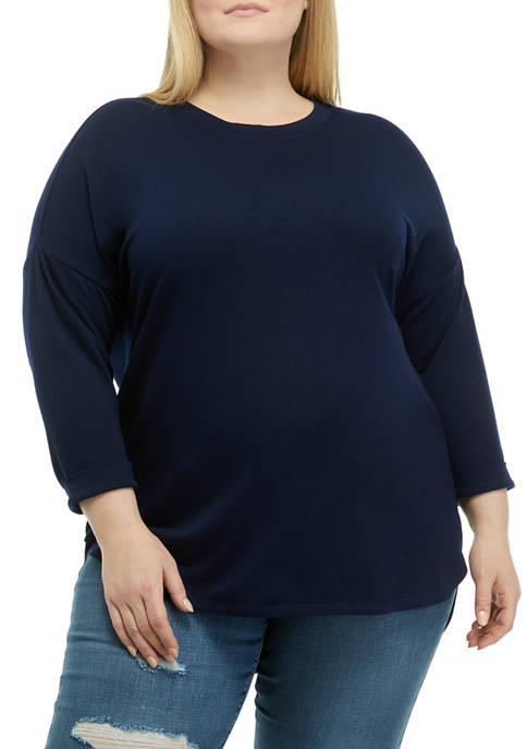 Crown & Ivy™ Plus Size Long Sleeve Round