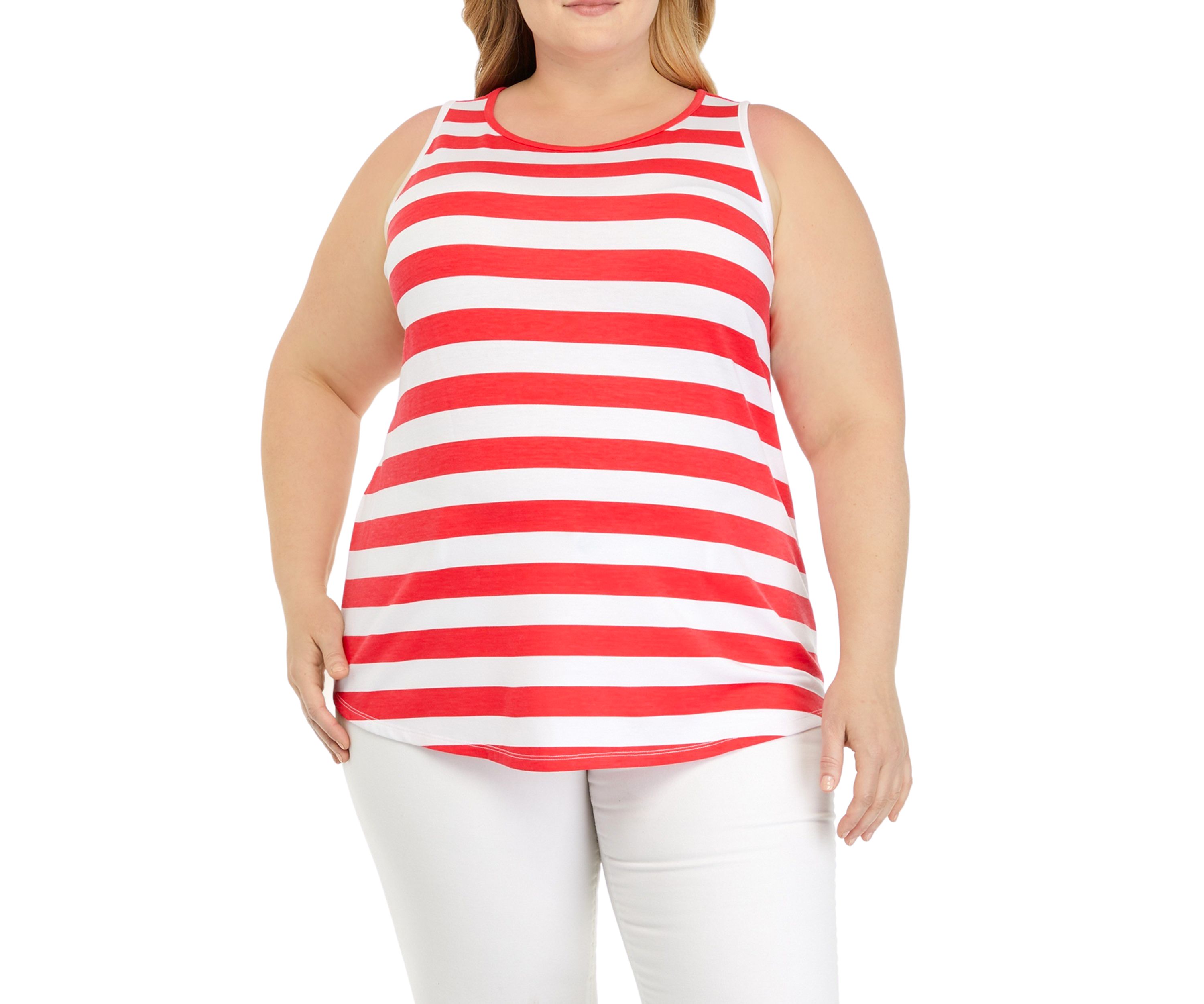 Plus Size Sleeveless Round Hem Tank 