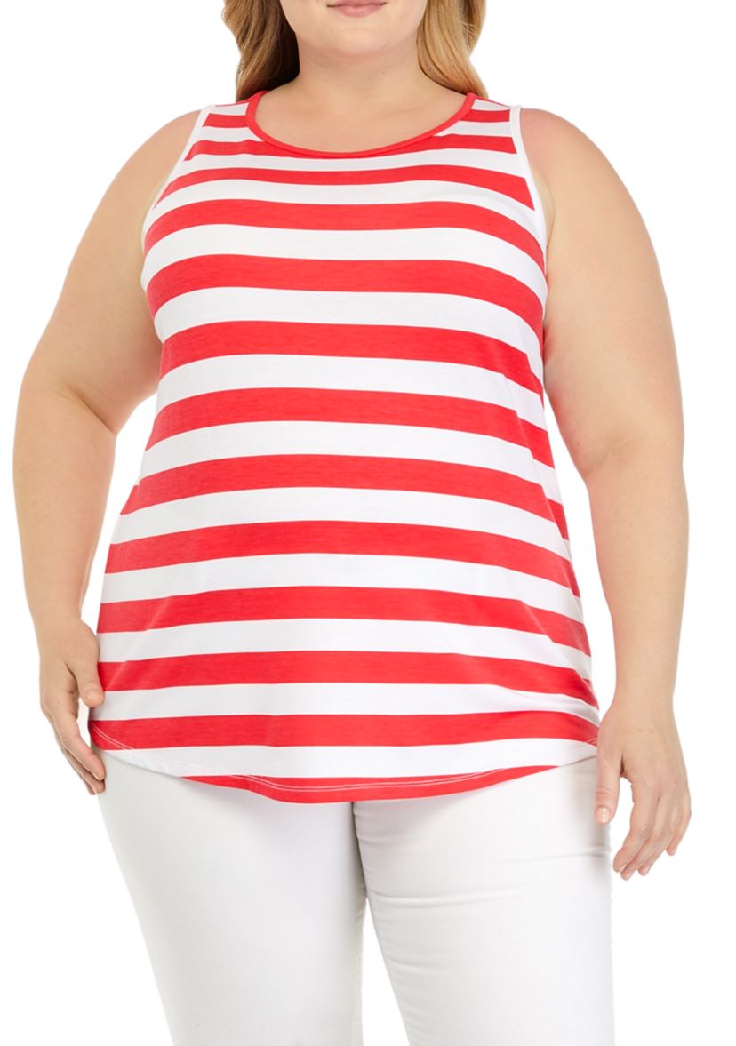 Plus Size Sleeveless Round Hem Tank 