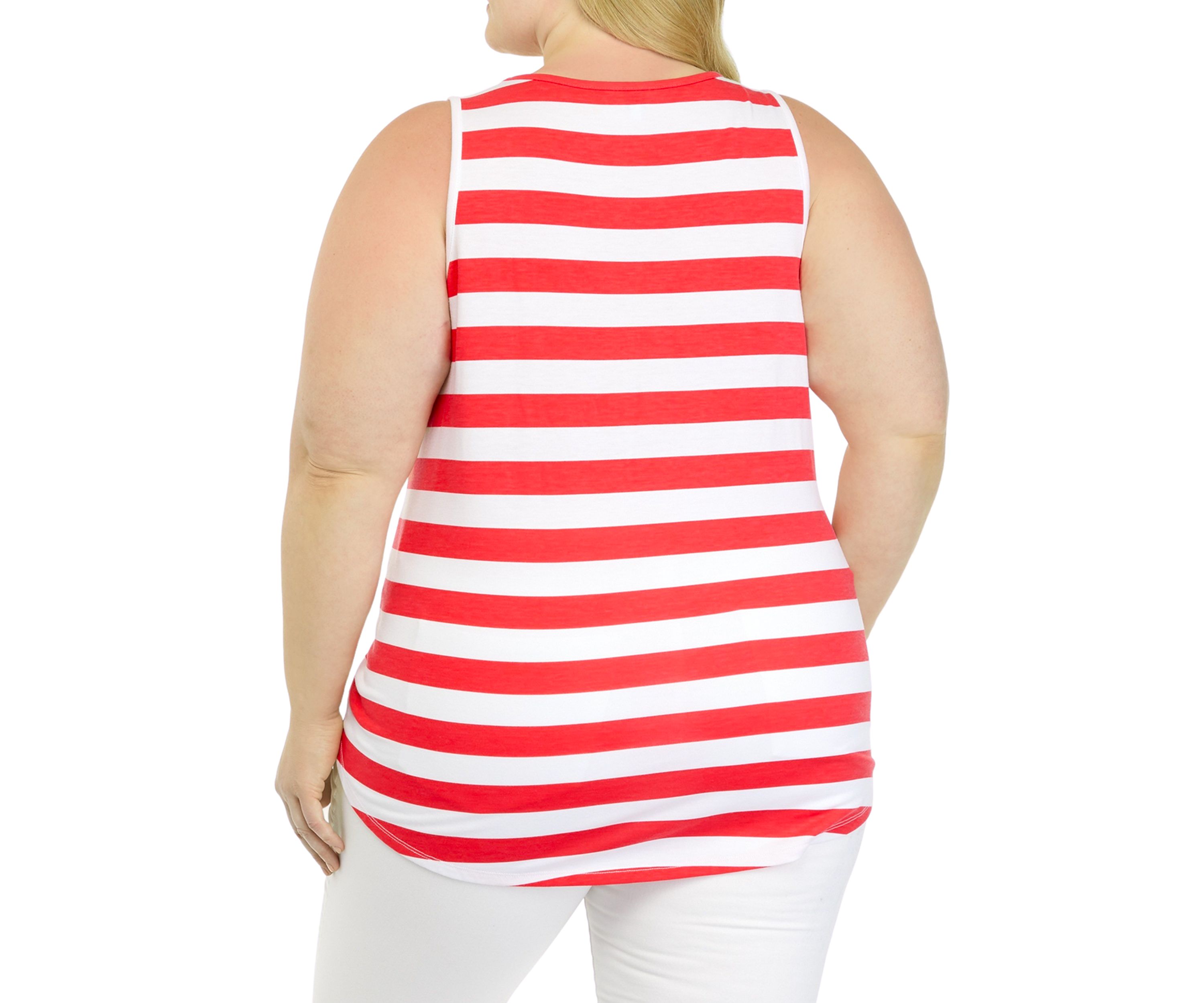 Plus Size Sleeveless Round Hem Tank 