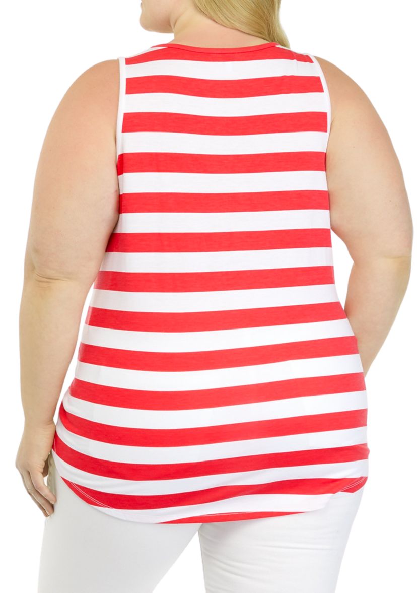 Plus Size Sleeveless Round Hem Tank 