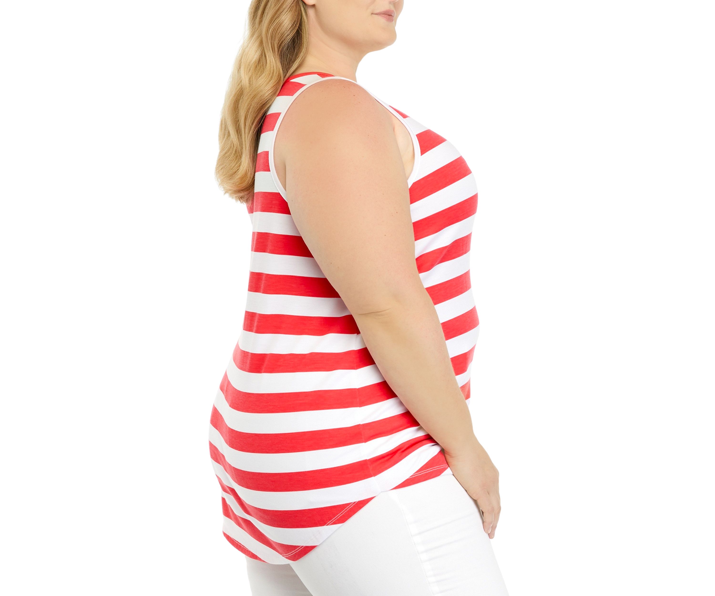 Plus Size Sleeveless Round Hem Tank 