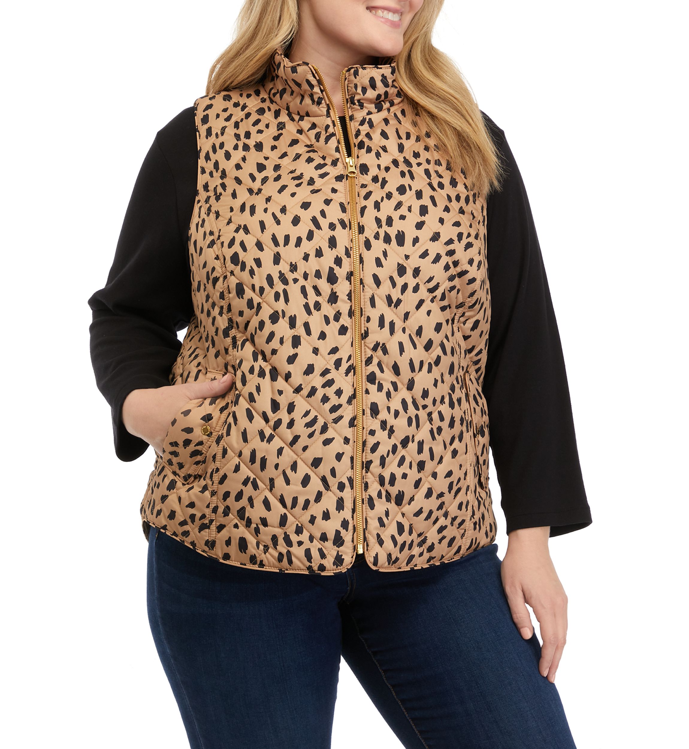 Plus Size Animal Printed Vest