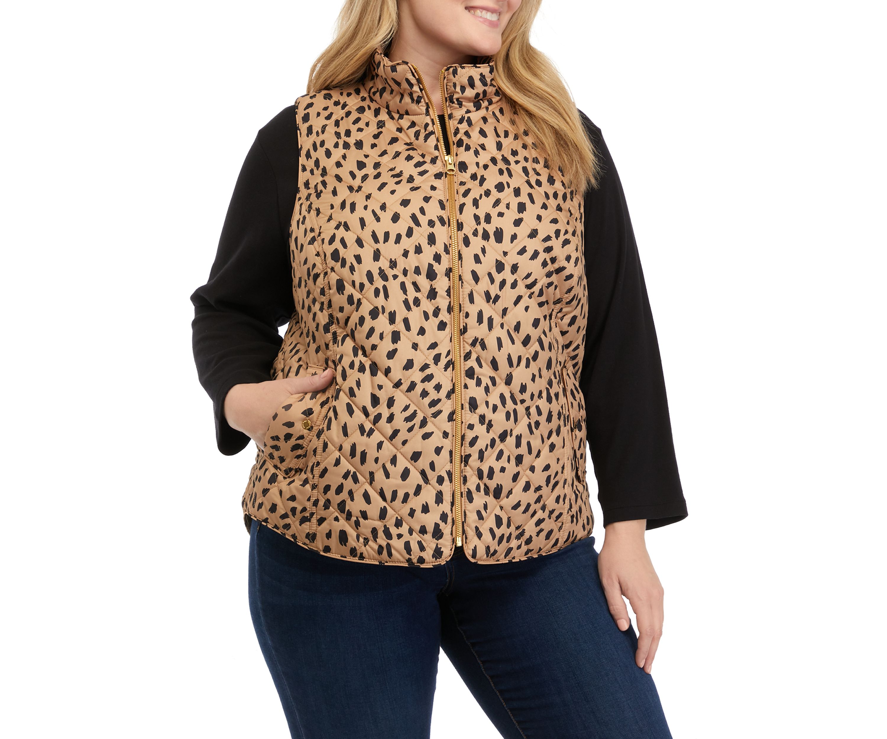 Plus Size Animal Printed Vest