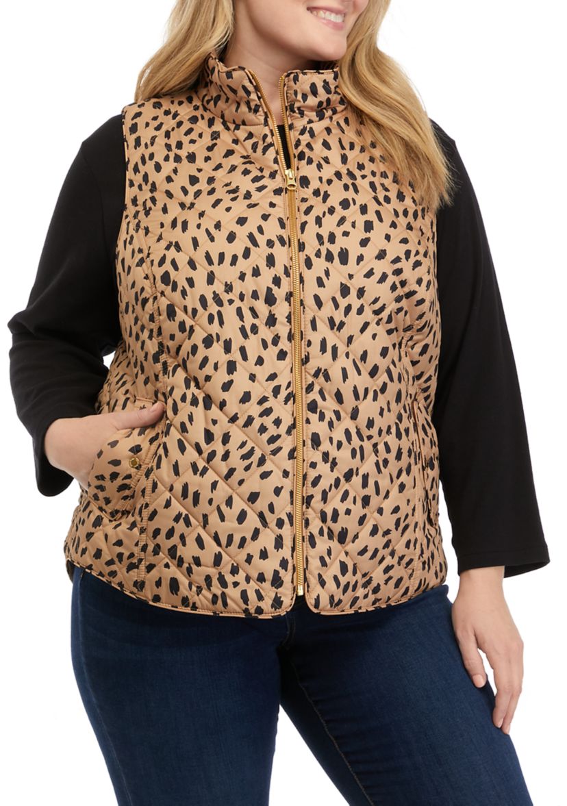 Plus Size Animal Printed Vest