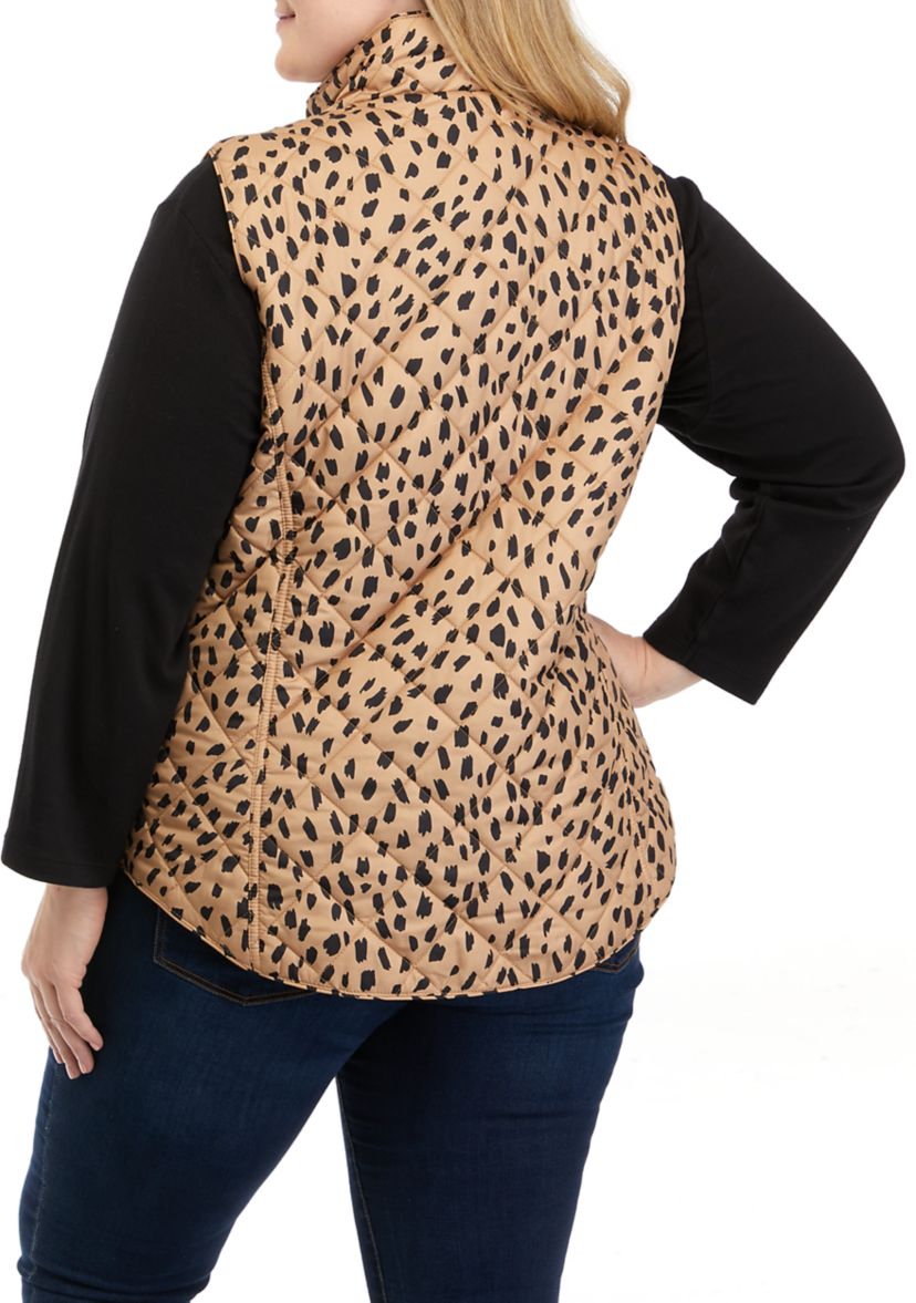 Plus Size Animal Printed Vest