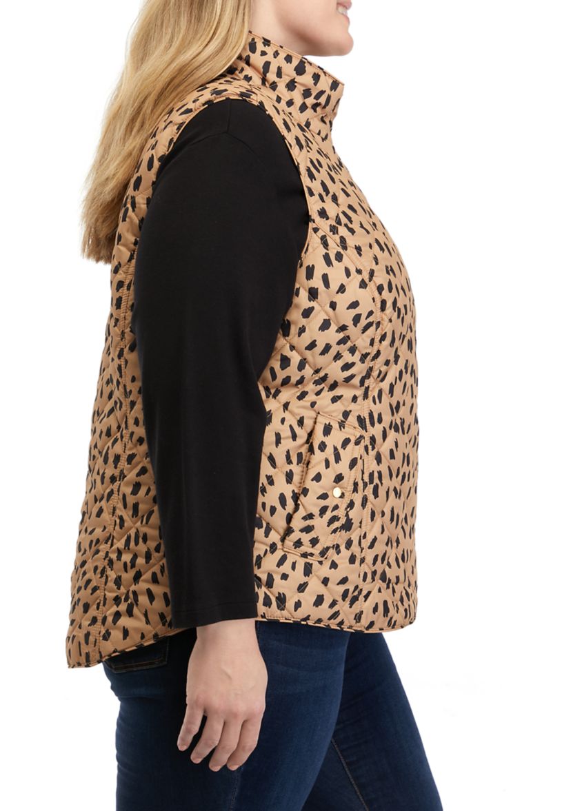 Plus Size Animal Printed Vest
