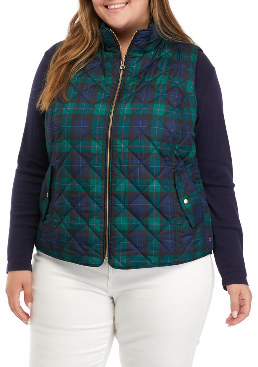 Plus Size Checkered Vest 