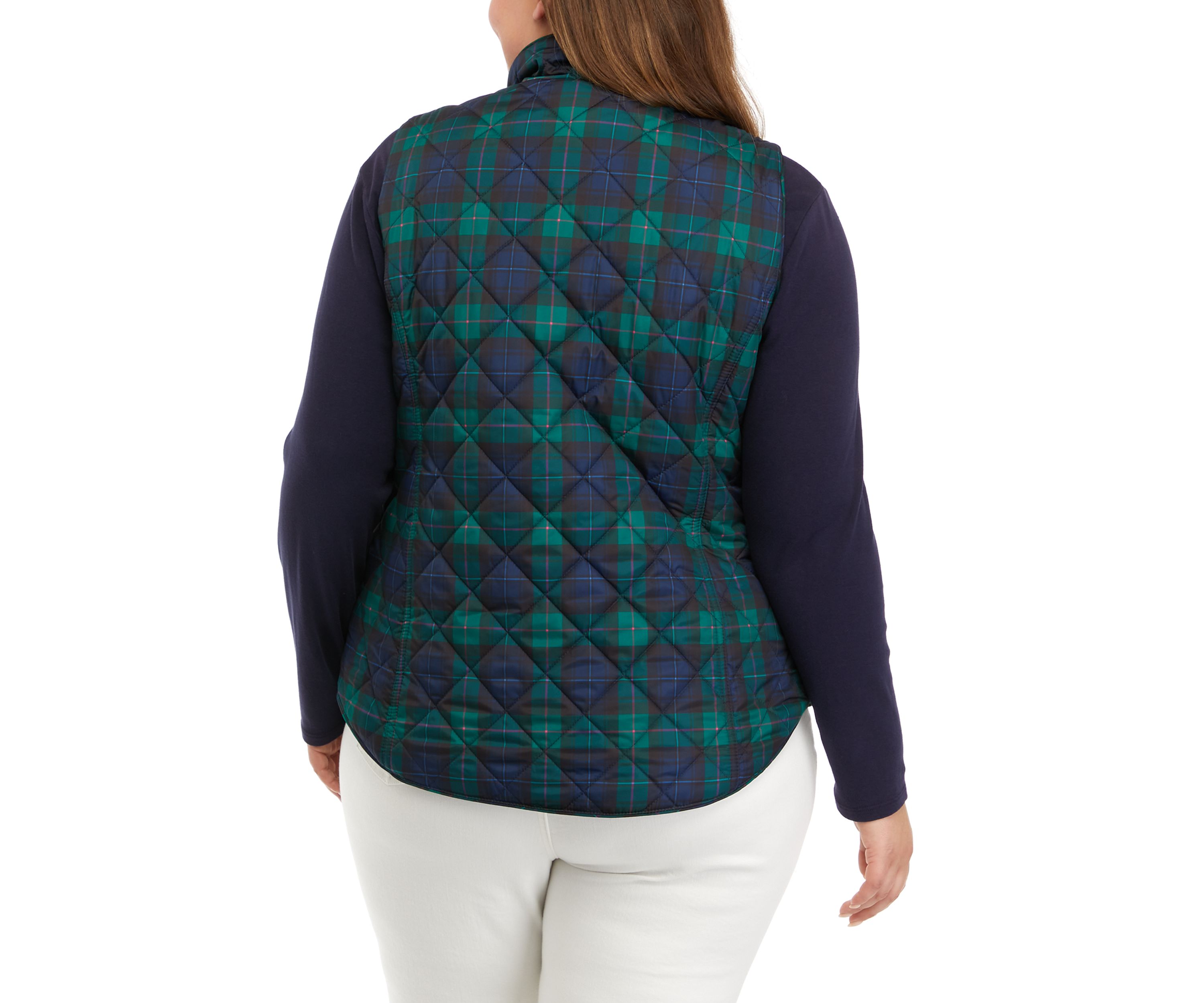 Plus Size Checkered Vest 