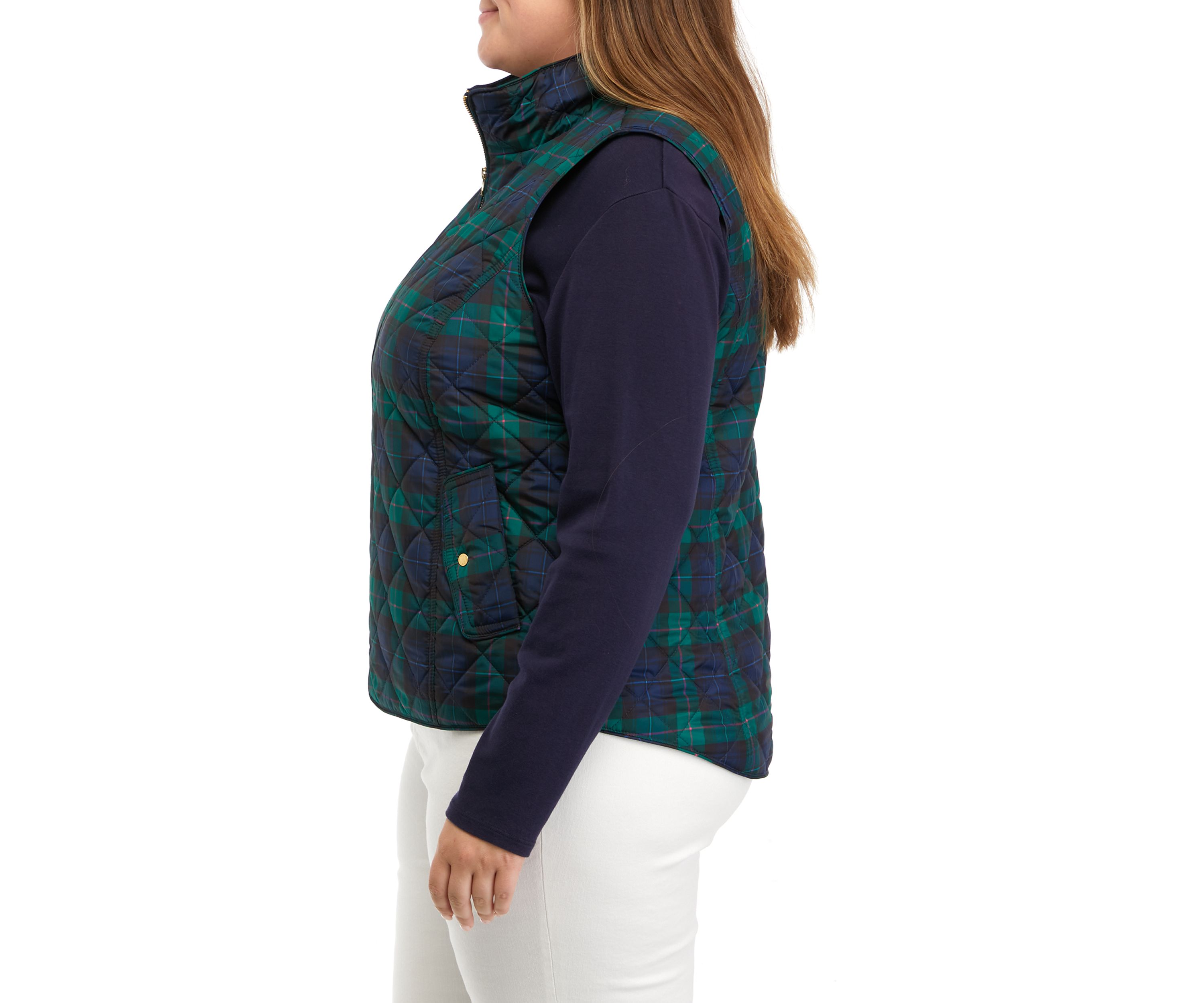 Plus Size Checkered Vest 
