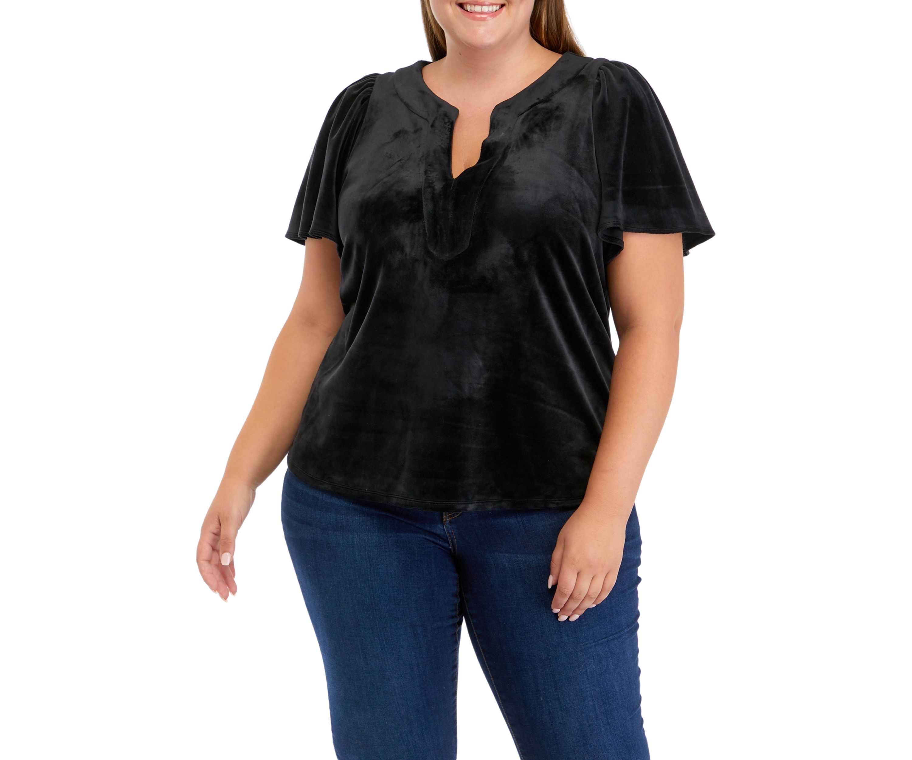 Plus Size Flutter Sleeve Top
