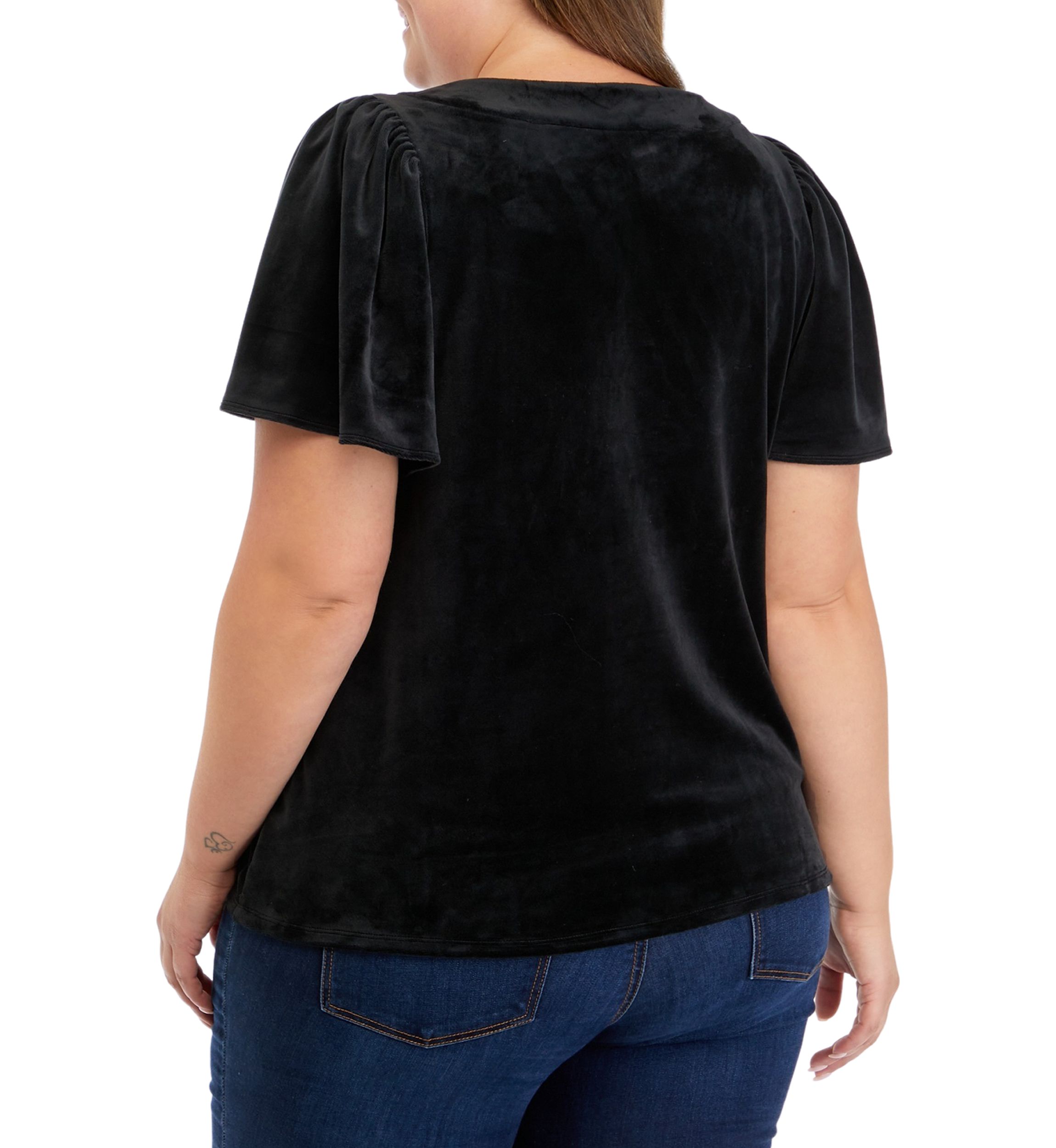 Plus Size Flutter Sleeve Top