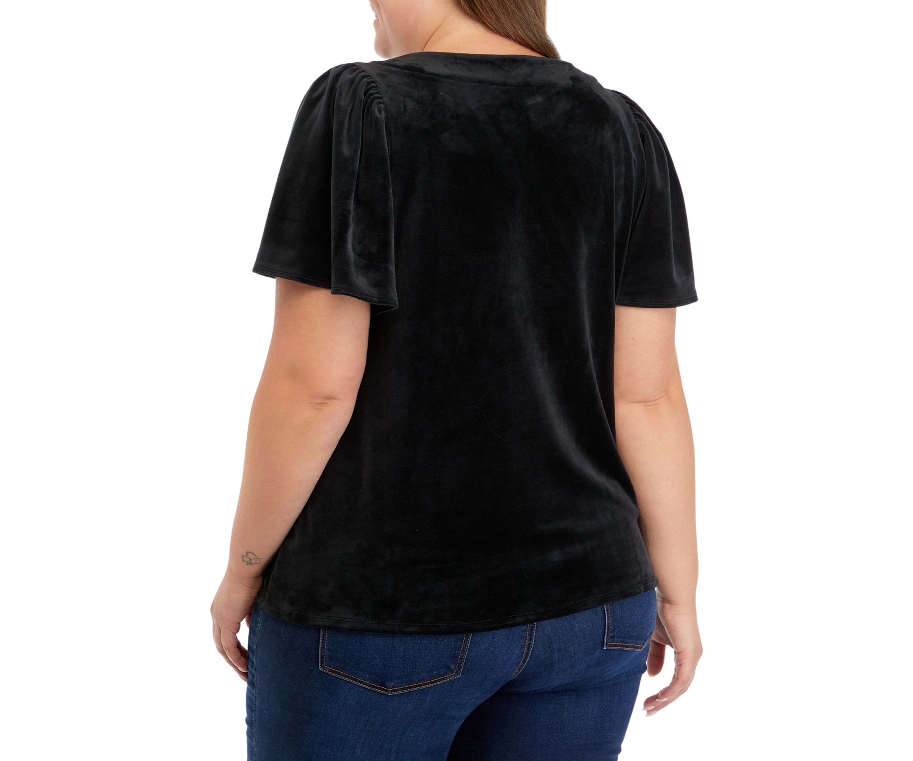 Plus Size Flutter Sleeve Top