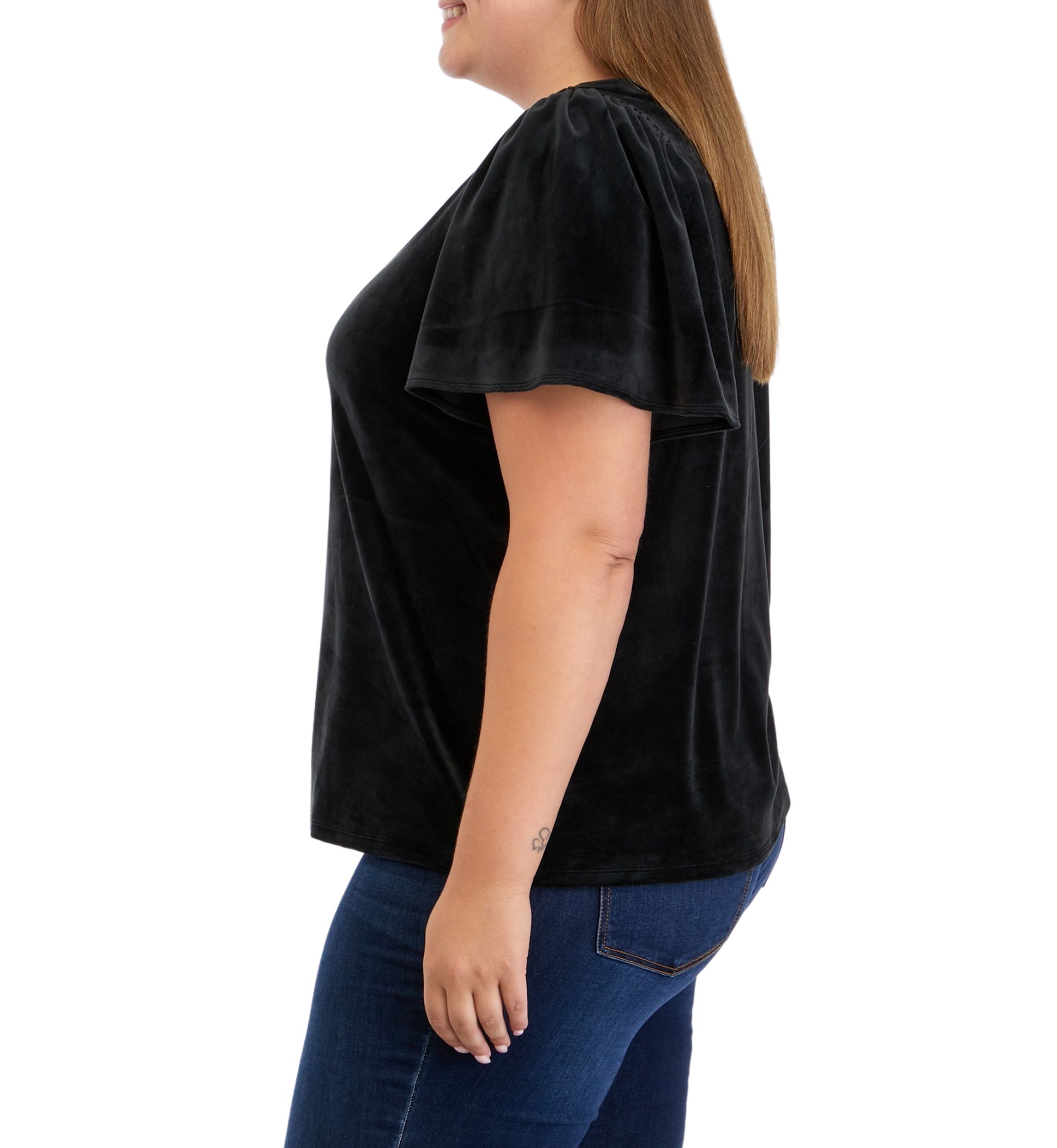 Plus Size Flutter Sleeve Top