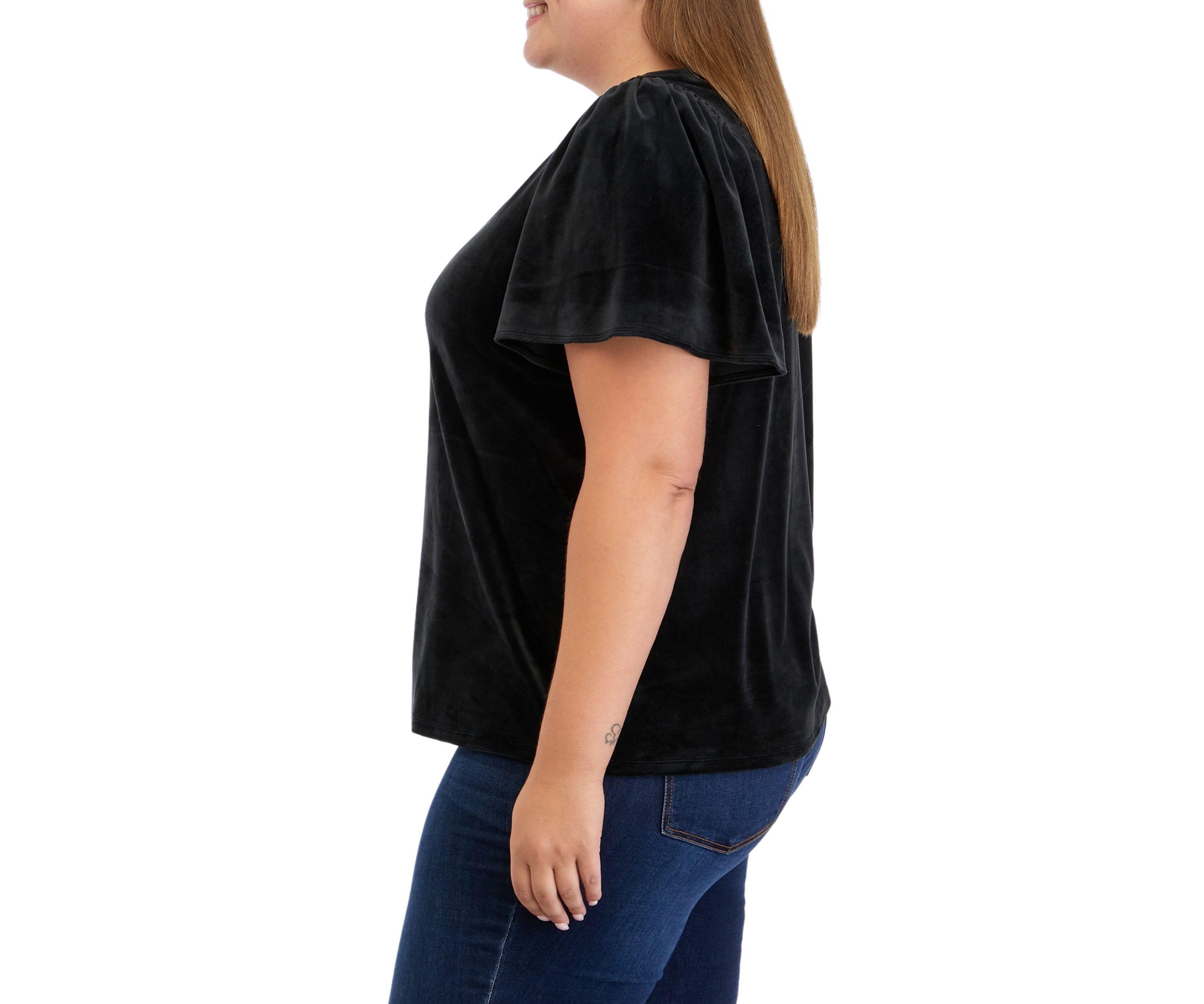 Plus Size Flutter Sleeve Top