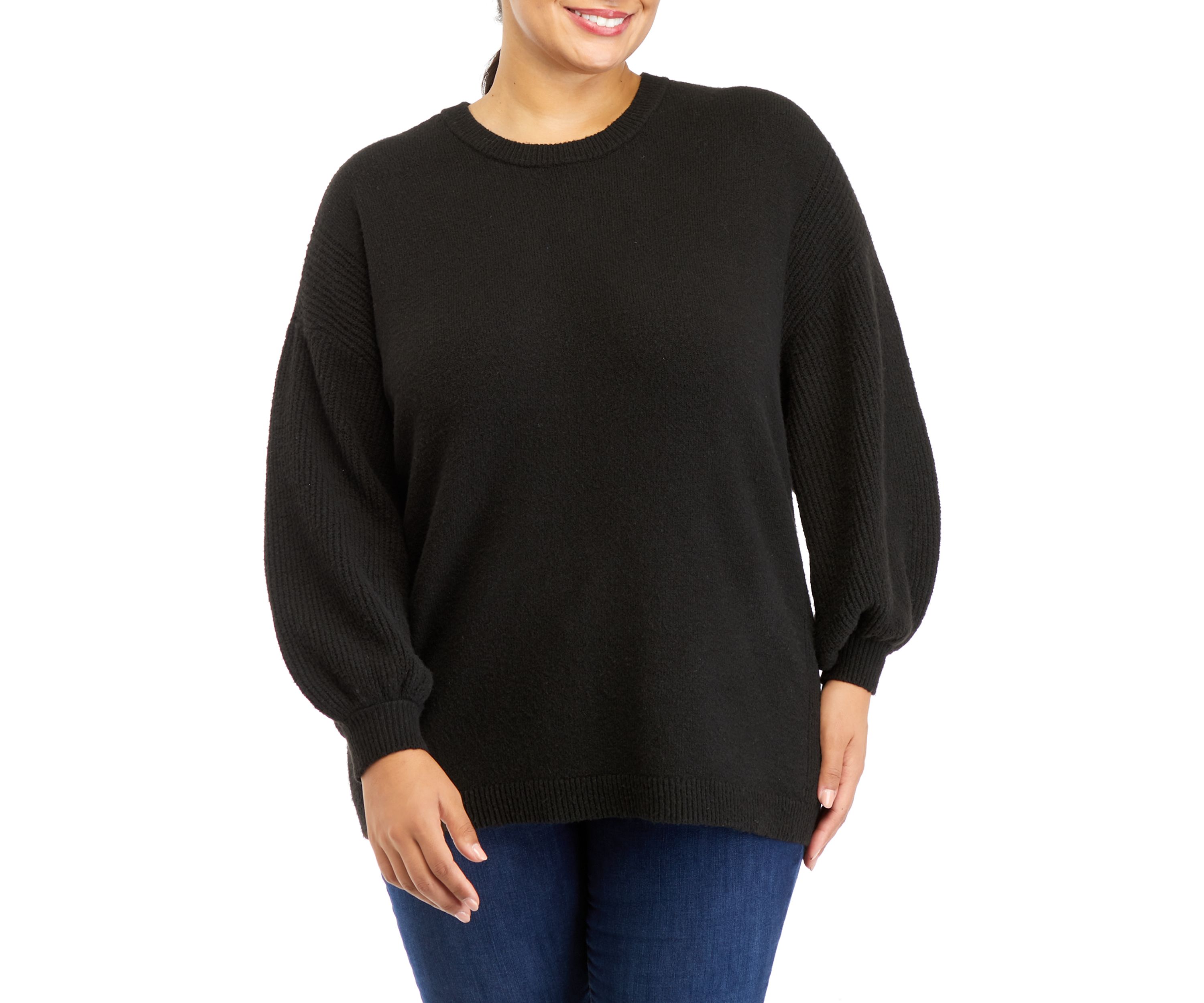 Plus Size Long Sleeve Solid Sweater