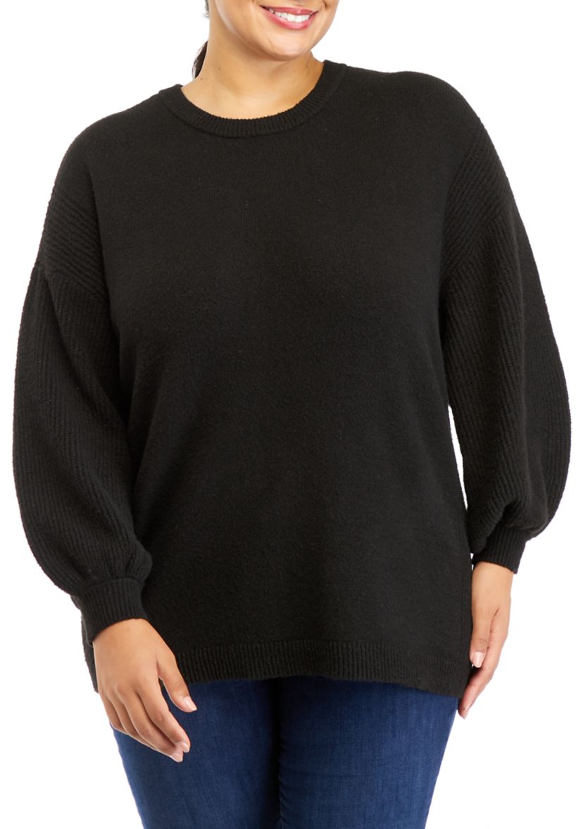 Plus Size Long Sleeve Solid Sweater
