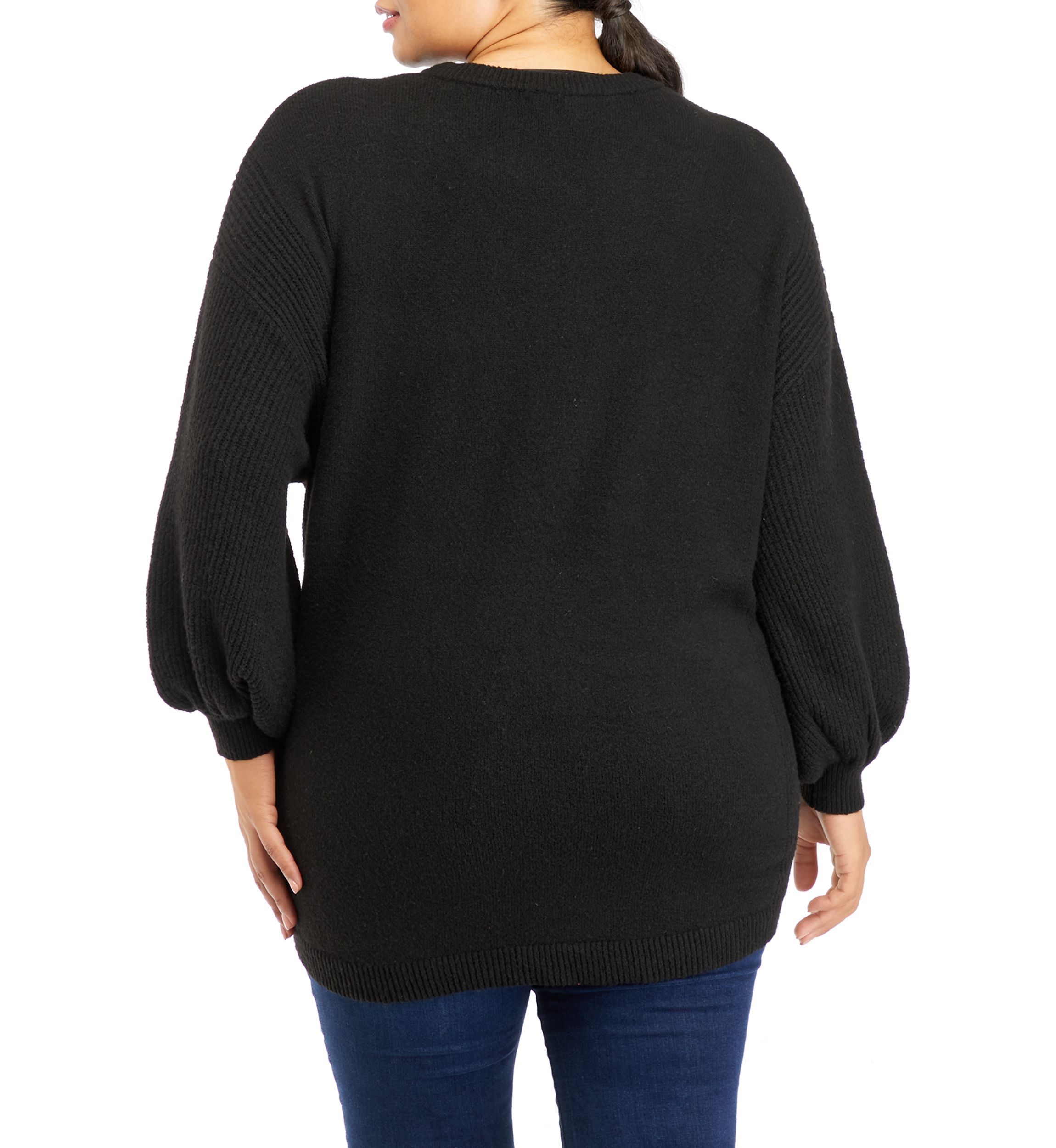 Plus Size Long Sleeve Solid Sweater