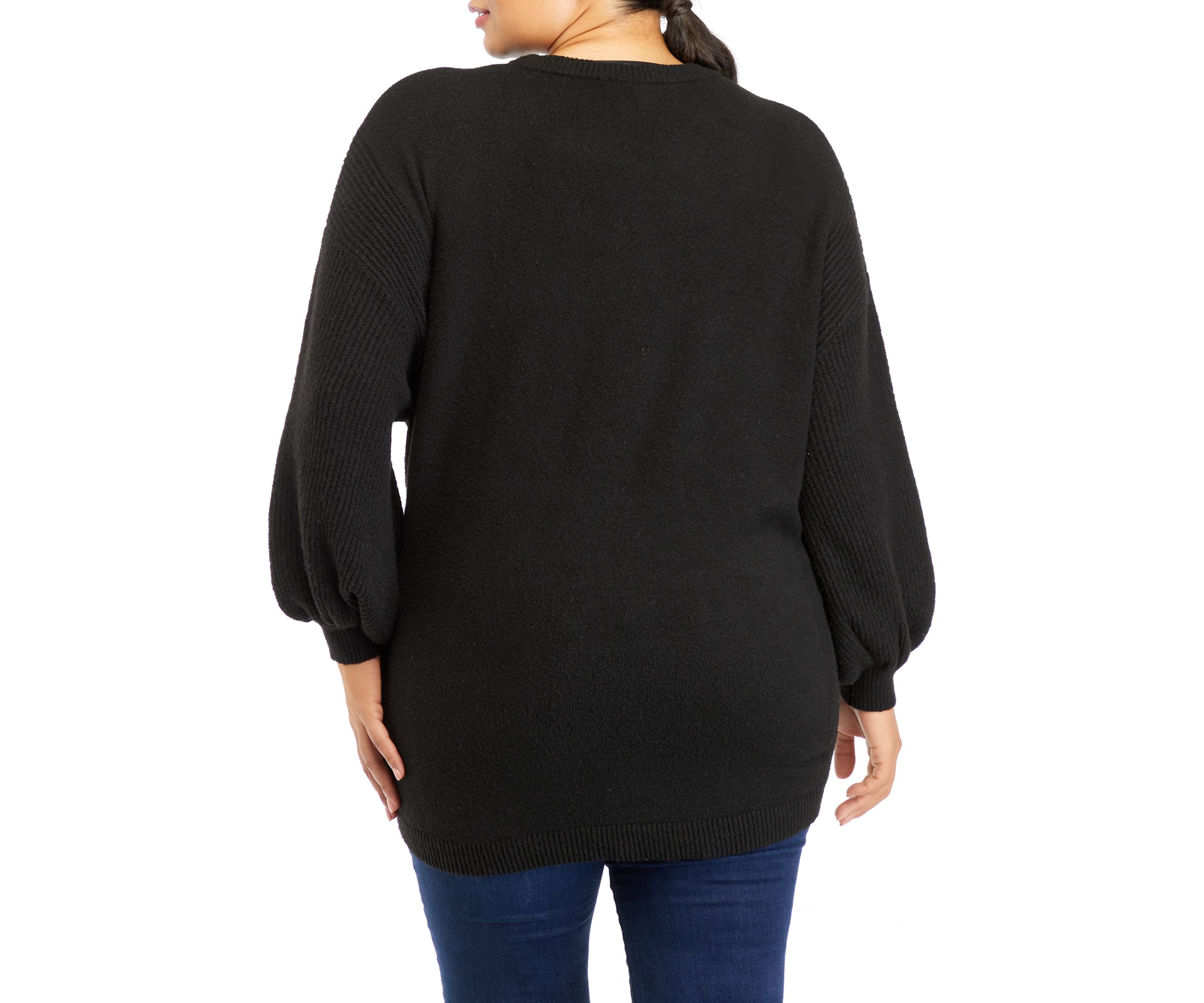 Plus Size Long Sleeve Solid Sweater