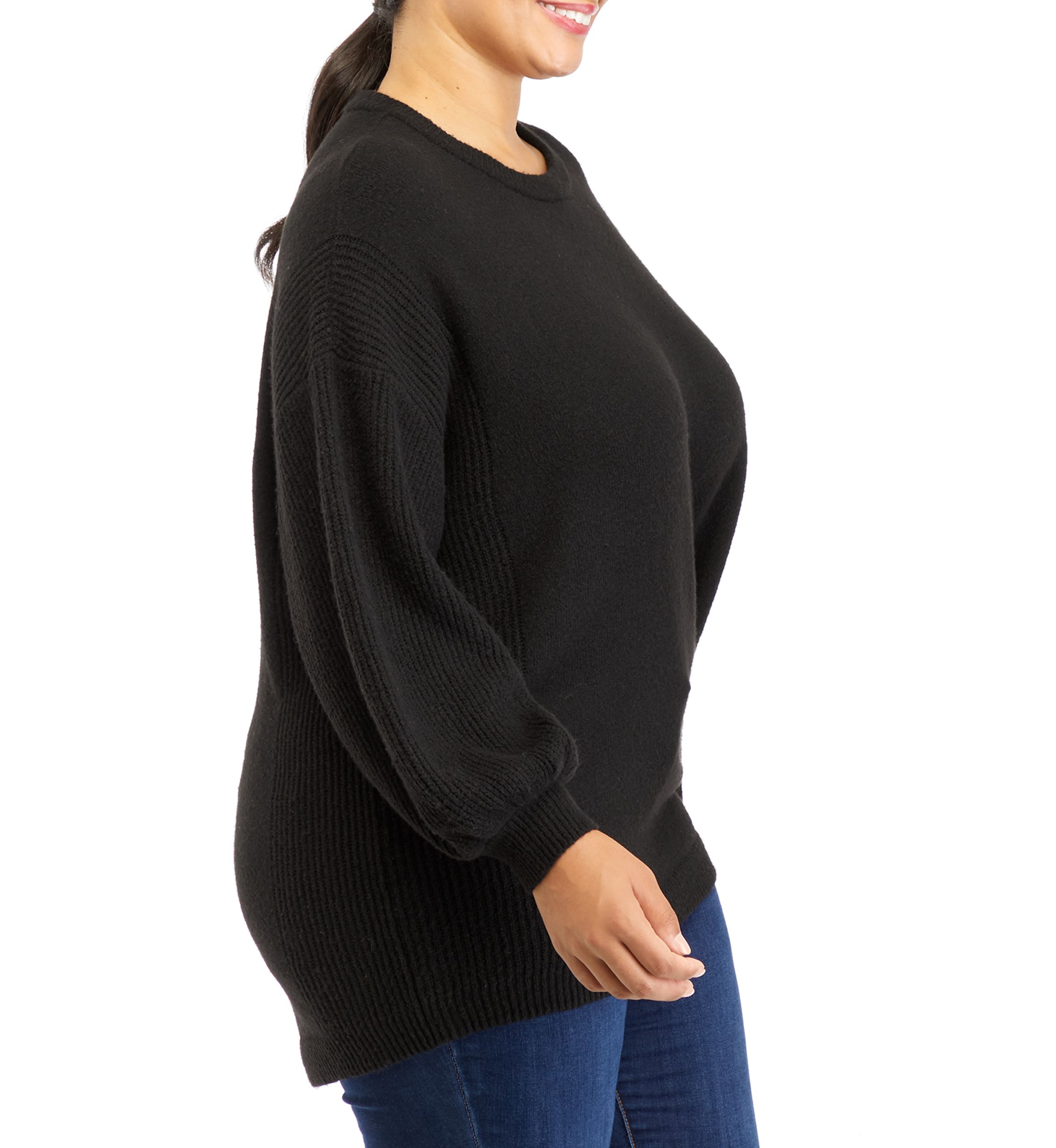 Plus Size Long Sleeve Solid Sweater