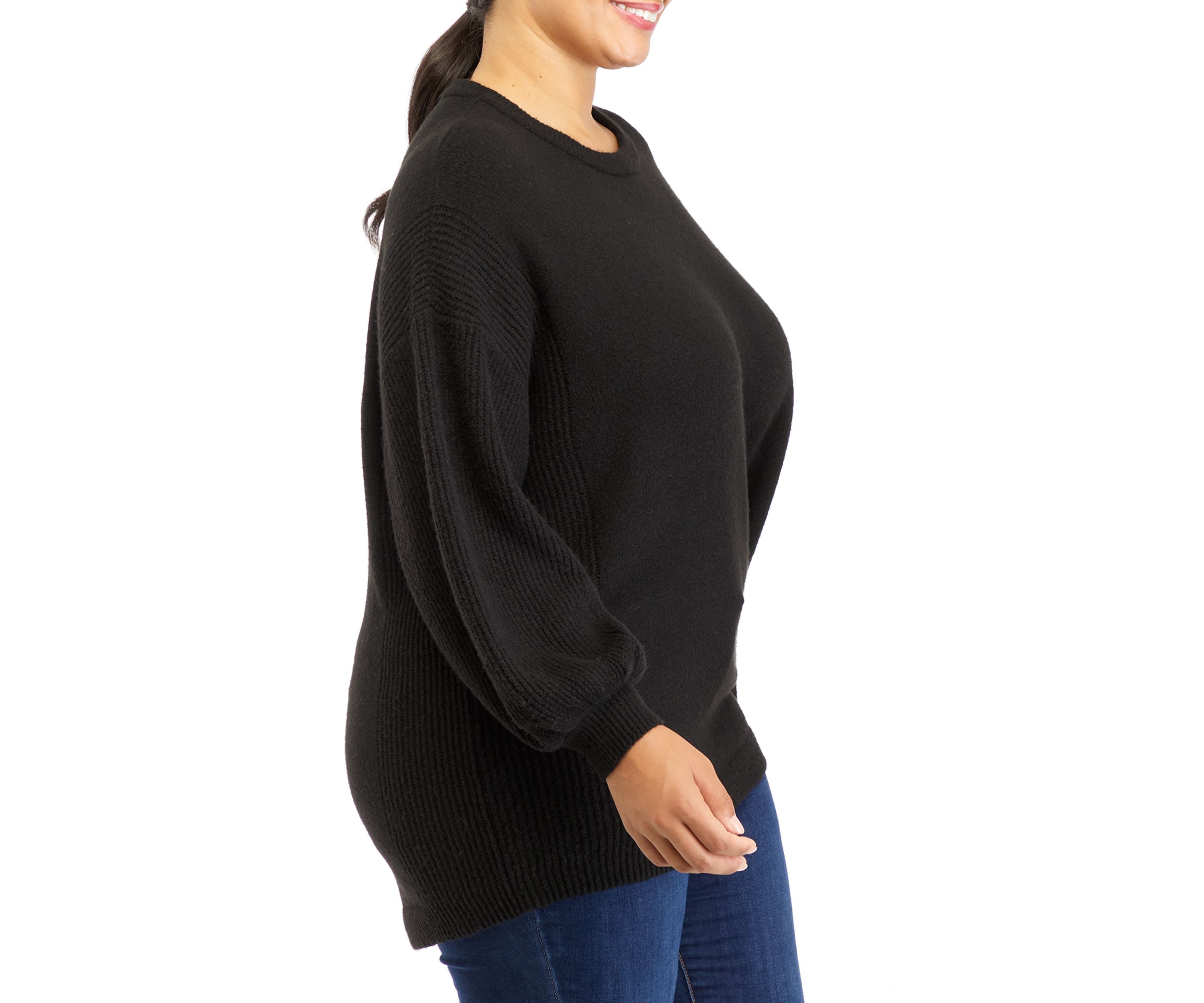 Plus Size Long Sleeve Solid Sweater