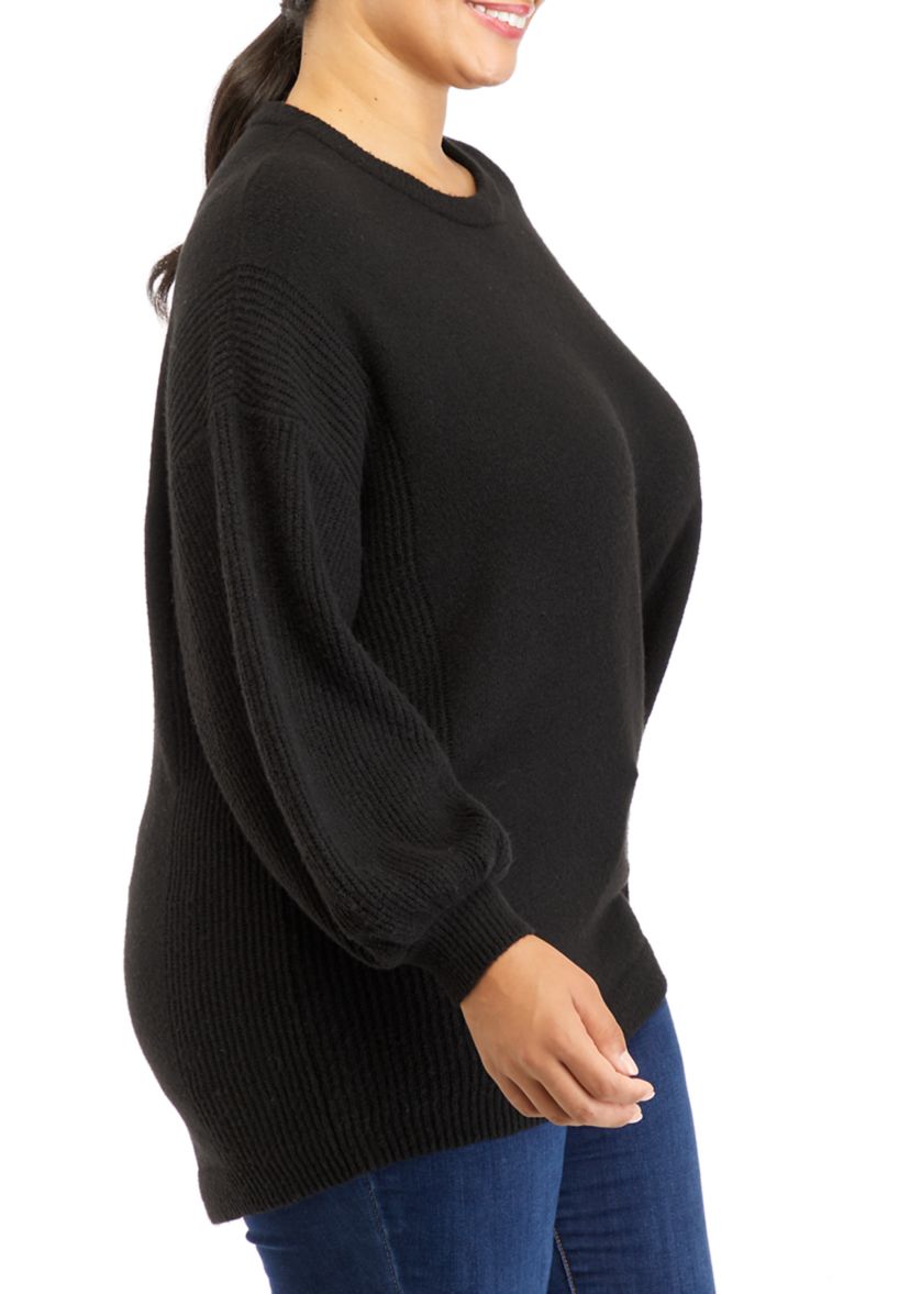 Plus Size Long Sleeve Solid Sweater