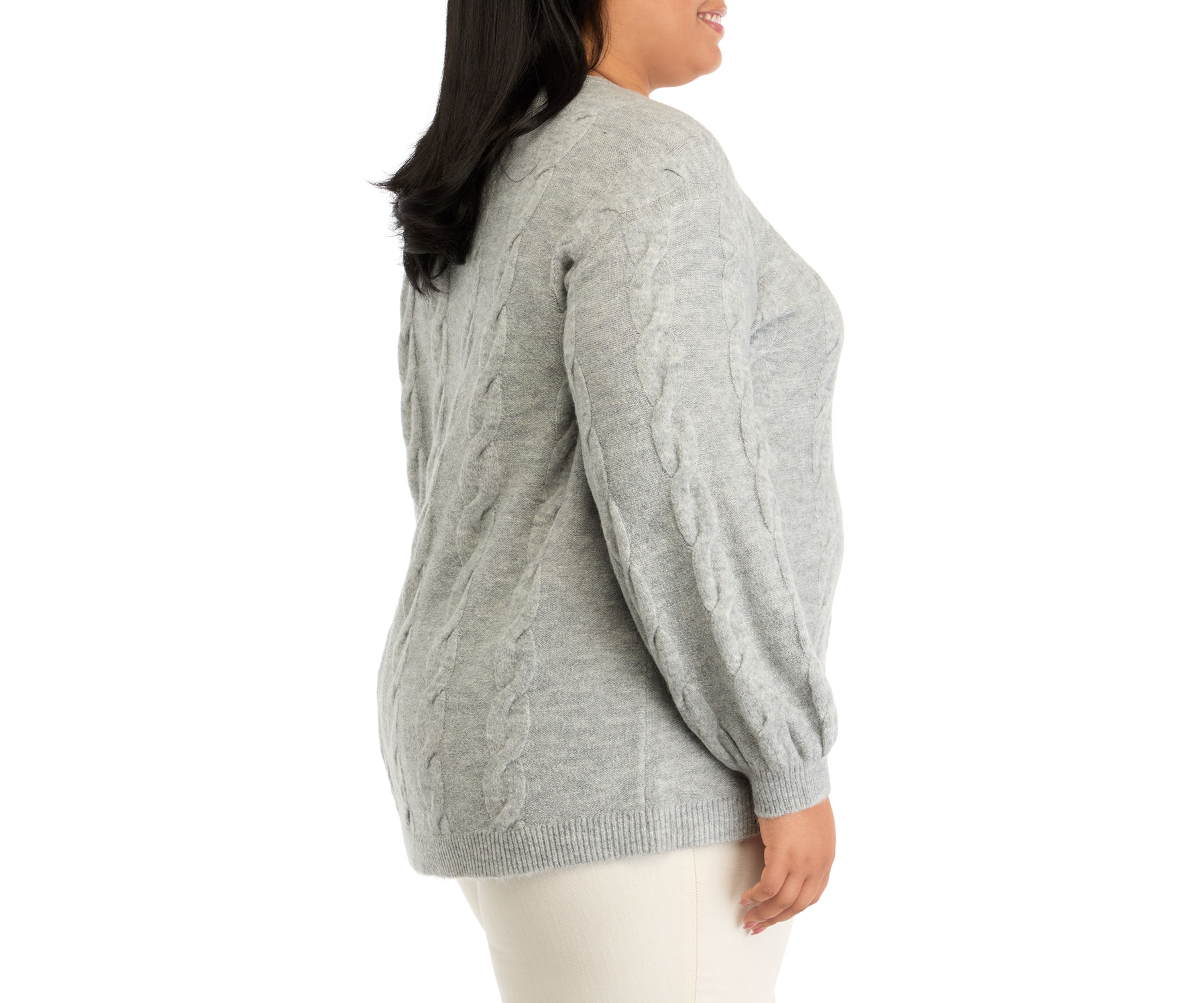 Plus Size Cable Crew Neck Sweater