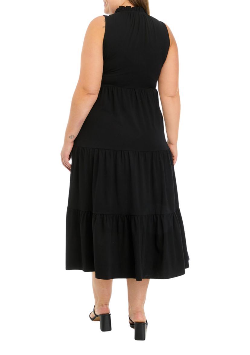Plus Size Sleeveless Peasant Maxi Dress
