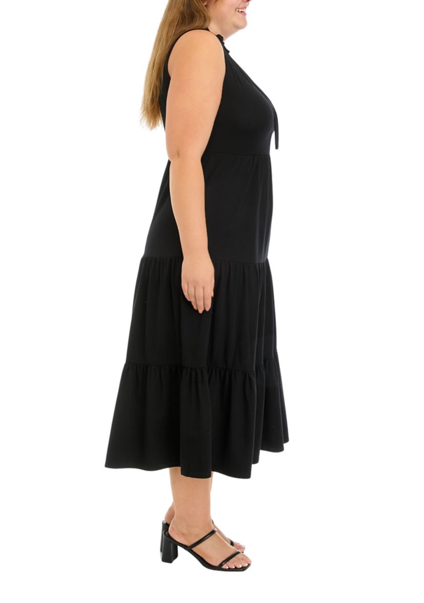 Plus Size Sleeveless Peasant Maxi Dress