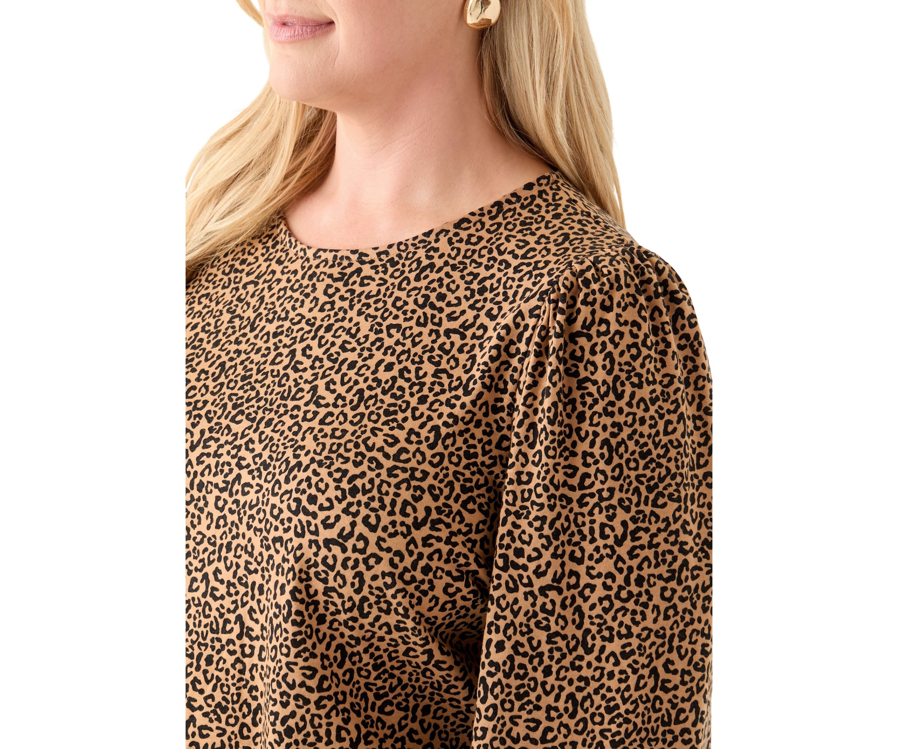 Plus Size Printed Blouson Sleeve Top