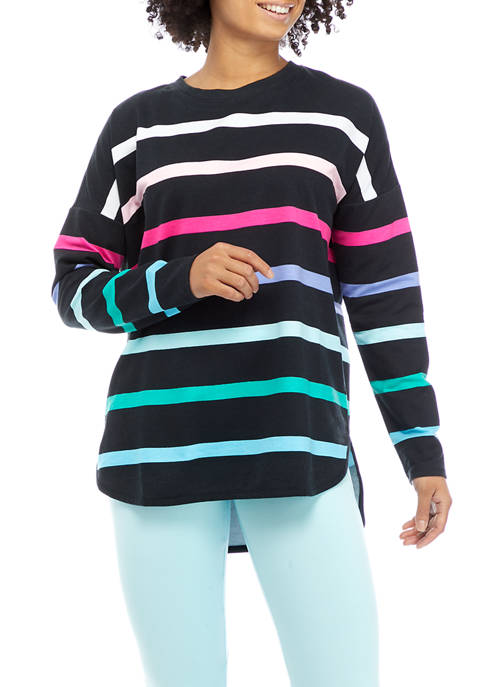 Crown & Ivy™ Womens Long Sleeve Striped Baby