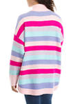 Womens Striped Mock Neck Tunic Sweater