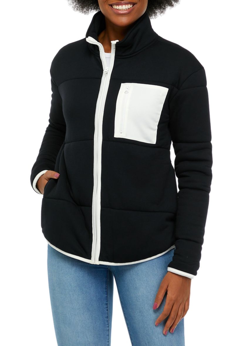 Womens Color Block Puffer Jacket 