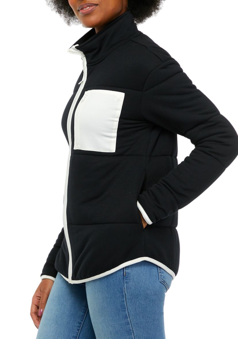 Womens Color Block Puffer Jacket 