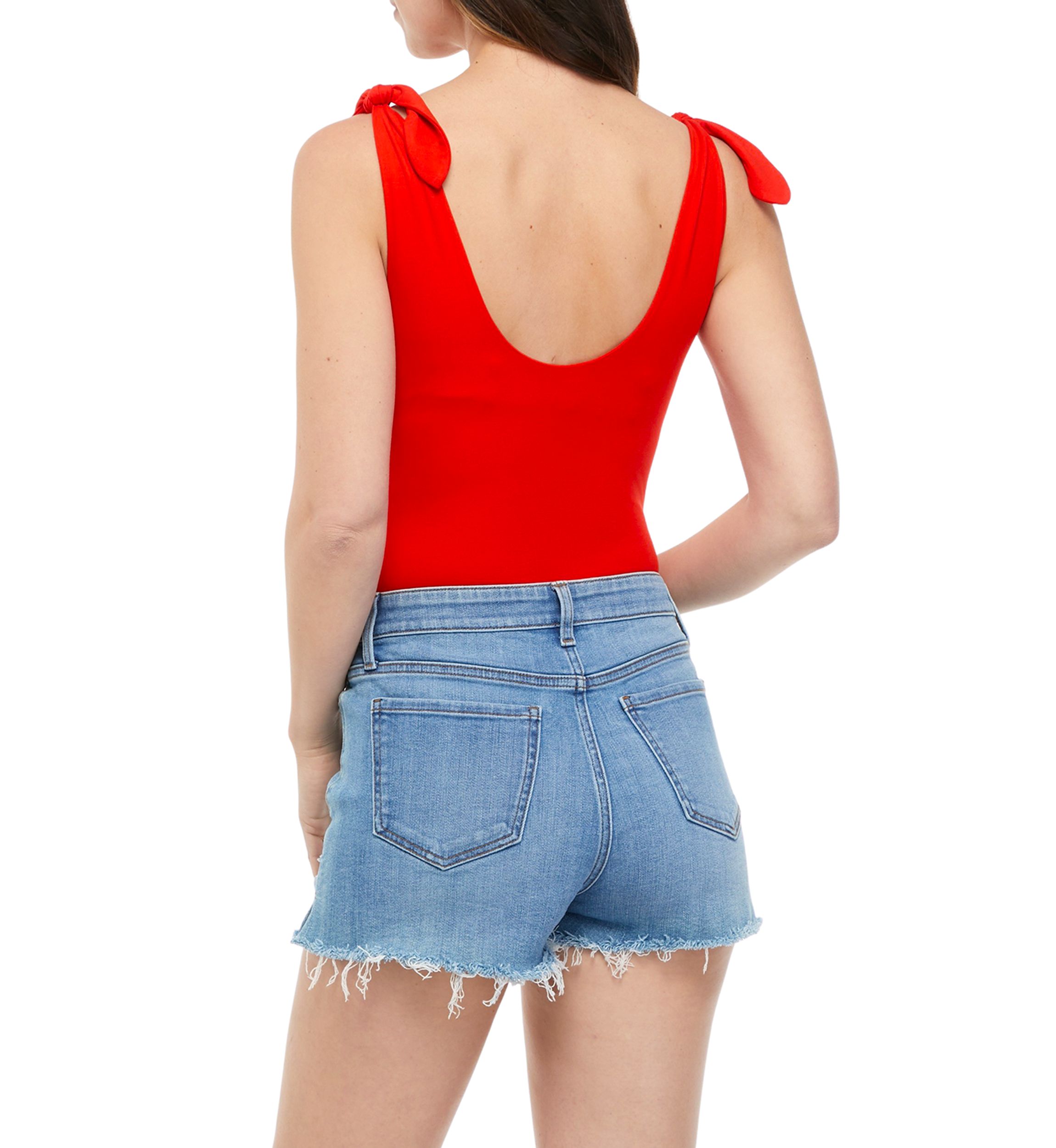 Juniors Tie Strap Tank Bodysuit 