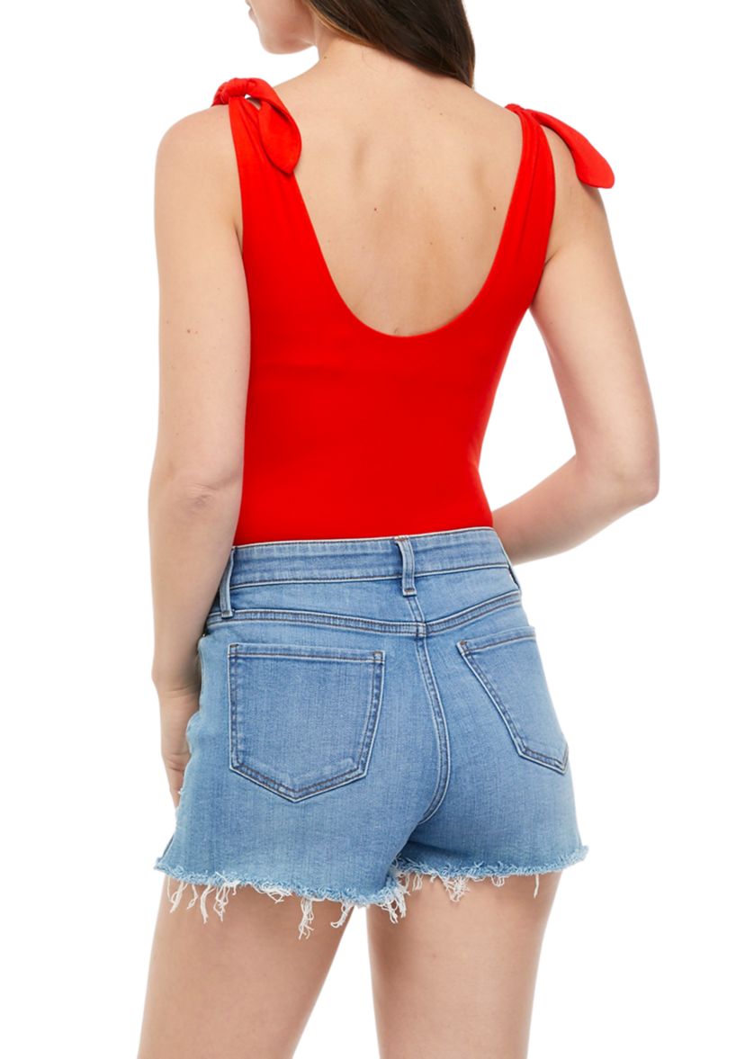 Juniors Tie Strap Tank Bodysuit 