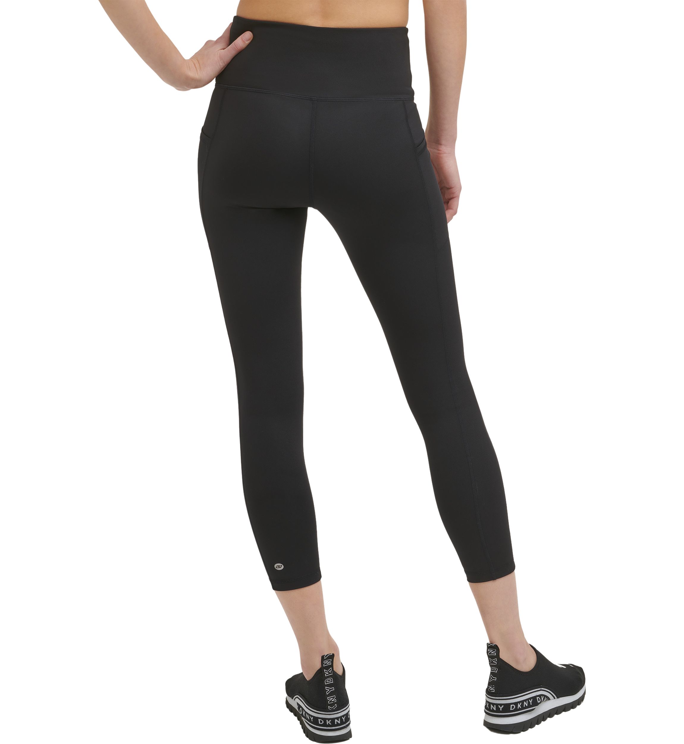 Solid High Waist 7/8 Tight with Lace Up Detail Pockets