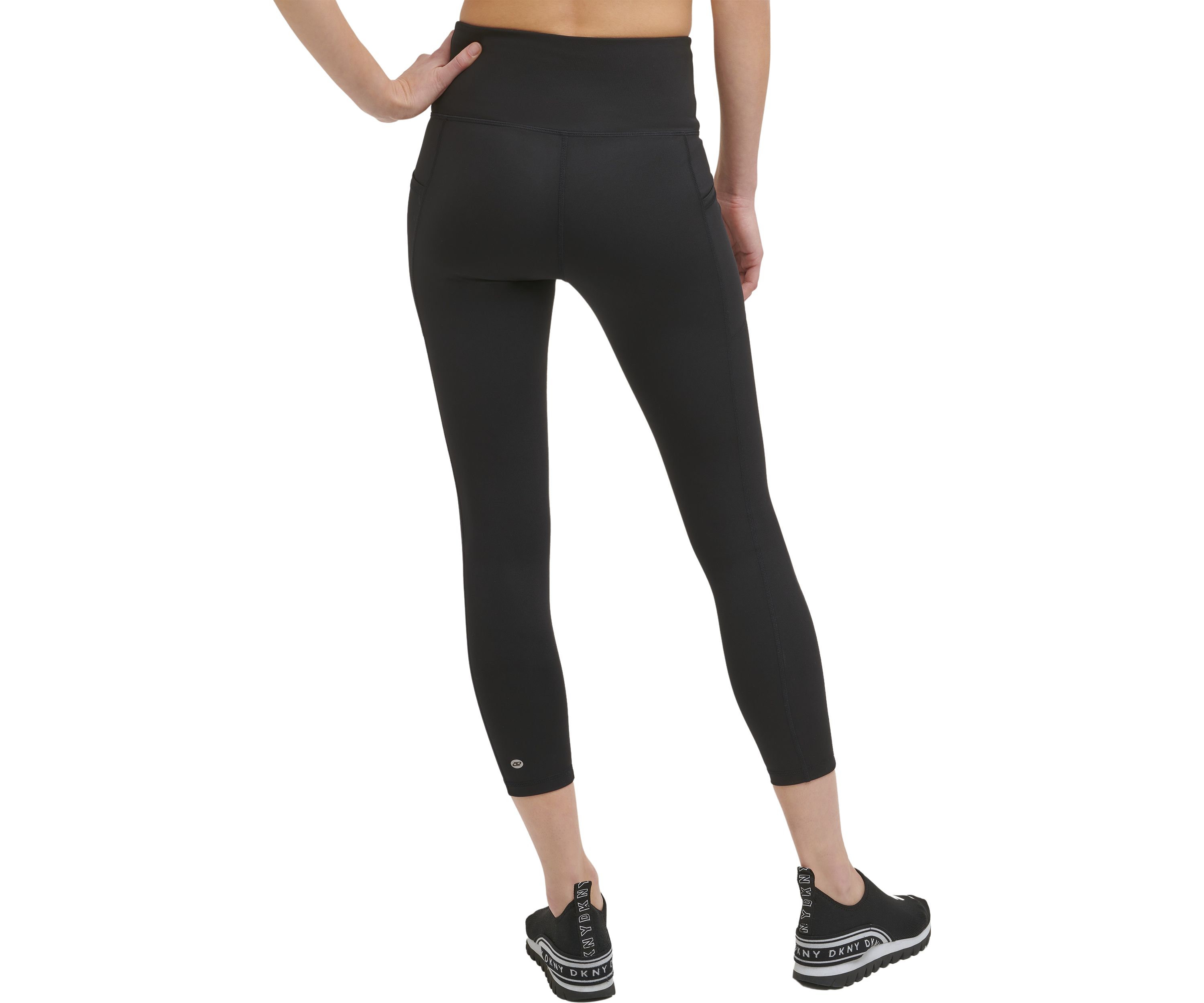 Solid High Waist 7/8 Tight with Lace Up Detail Pockets