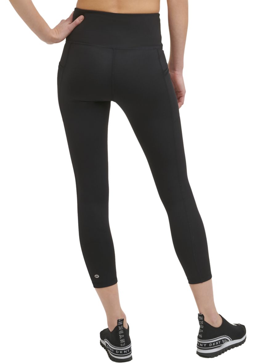 Solid High Waist 7/8 Tight with Lace Up Detail Pockets