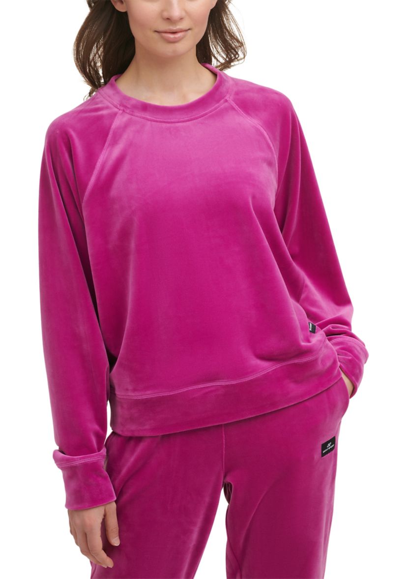  Velour Crew Neck Pullover