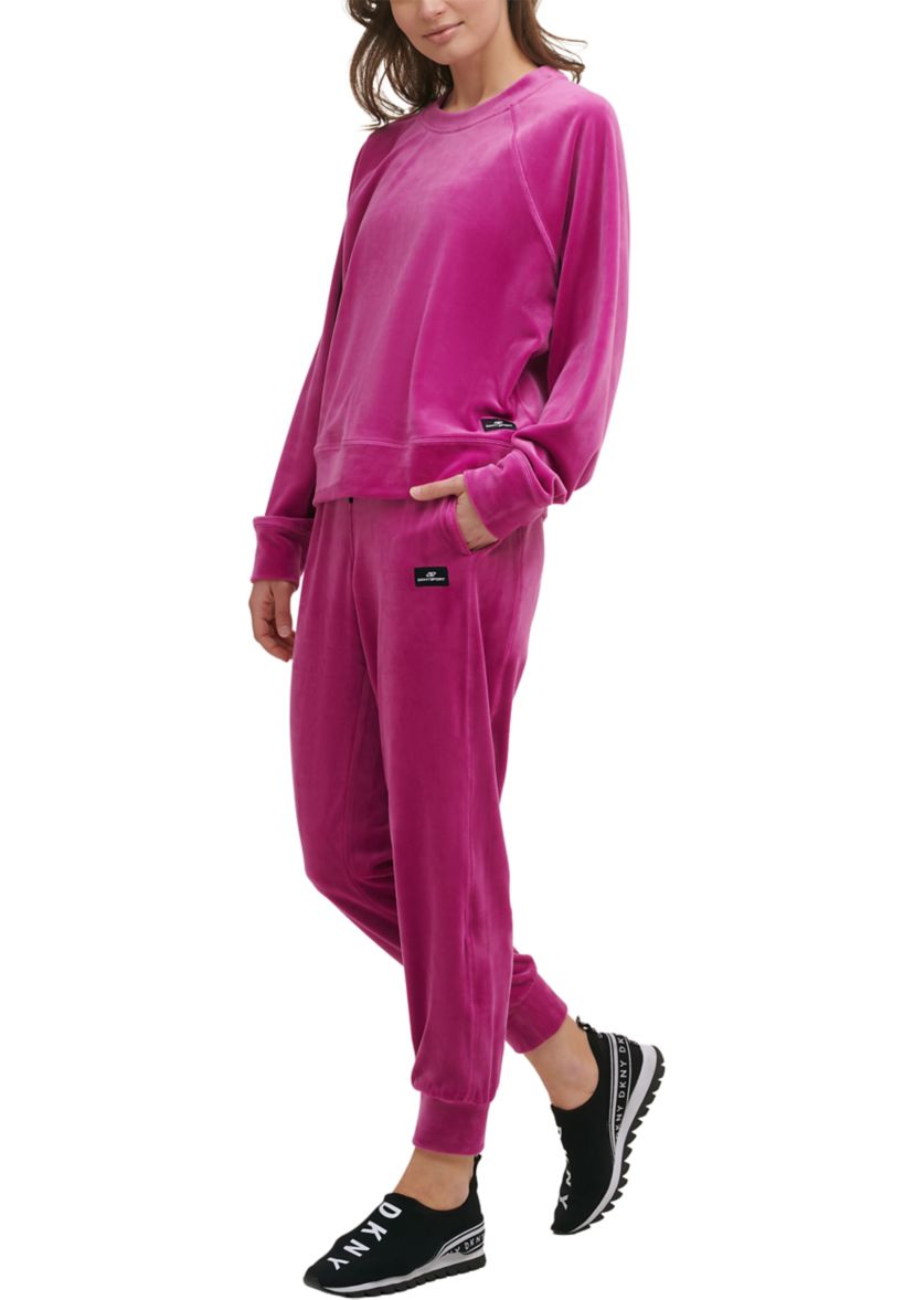  Velour Crew Neck Pullover