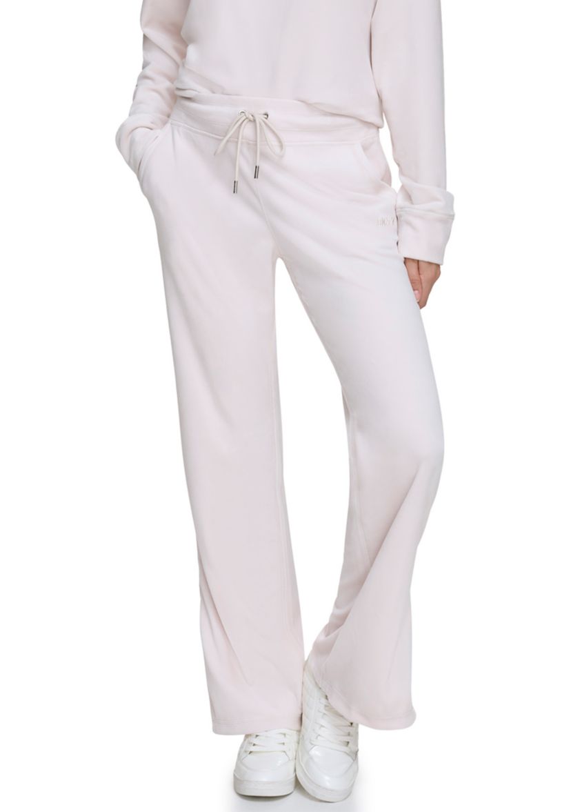 Platinum Velour Track Pants with Split