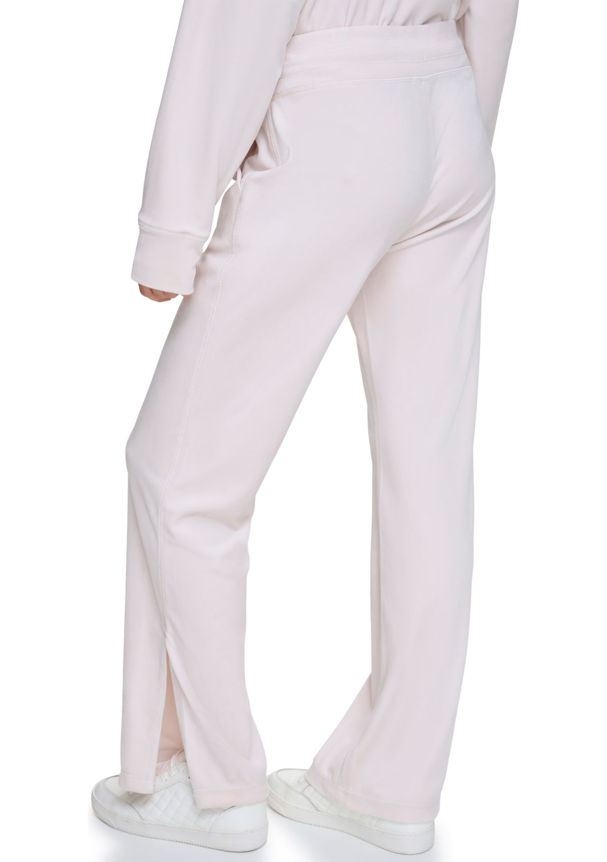 Platinum Velour Track Pants with Split