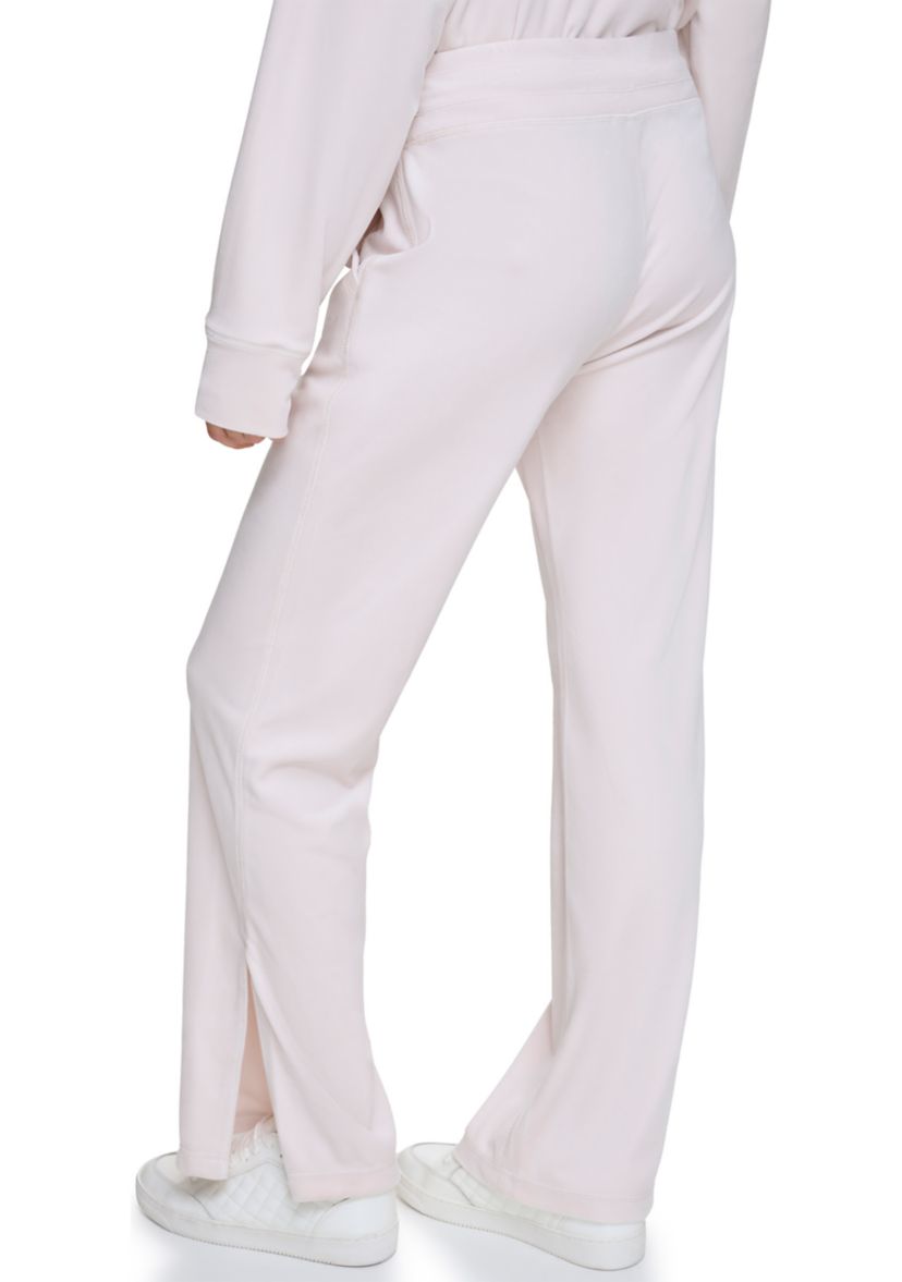 Platinum Velour Track Pants with Split