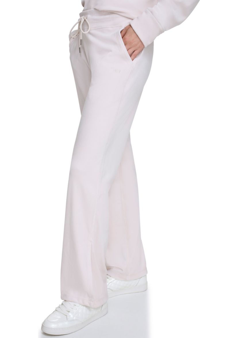 Platinum Velour Track Pants with Split