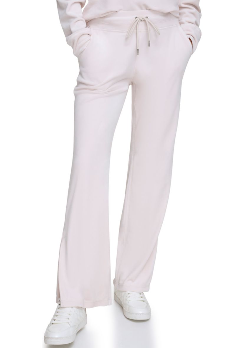 Platinum Velour Track Pants with Split