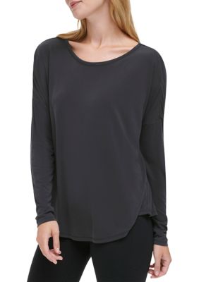 DKNY Sport Women's Oversized Long Sleeve Top with Open Back
