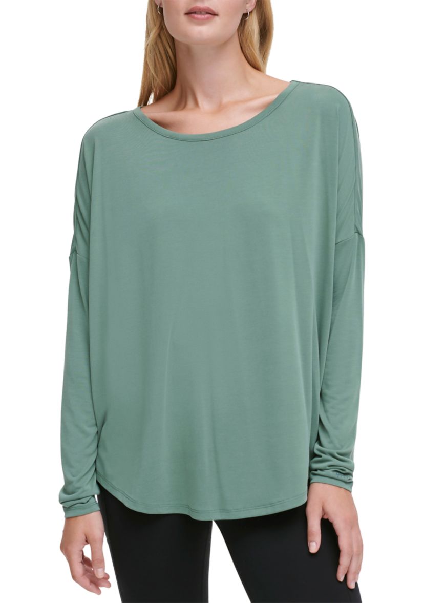 Oversized Long Sleeve Top with Open Back
